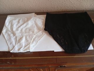 2 Bragas encaje: blanco y negro