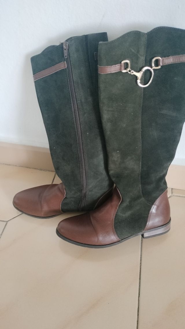 Botas ante mujer marrón-verde