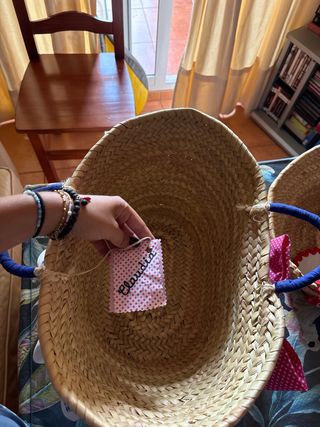 Cesta mimbre niña - Rosa