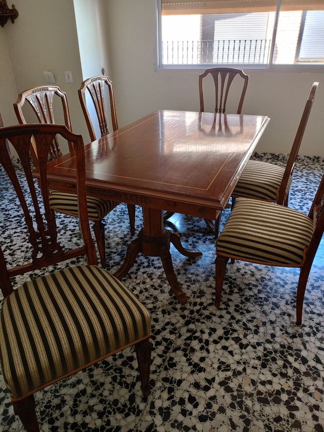 Juego de 6 sillas comedor madera