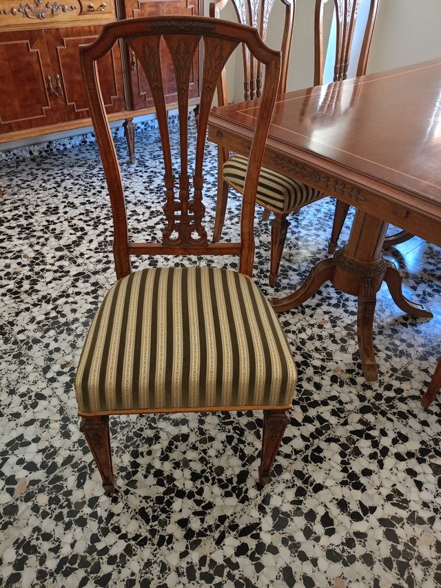 Juego de 6 sillas comedor madera