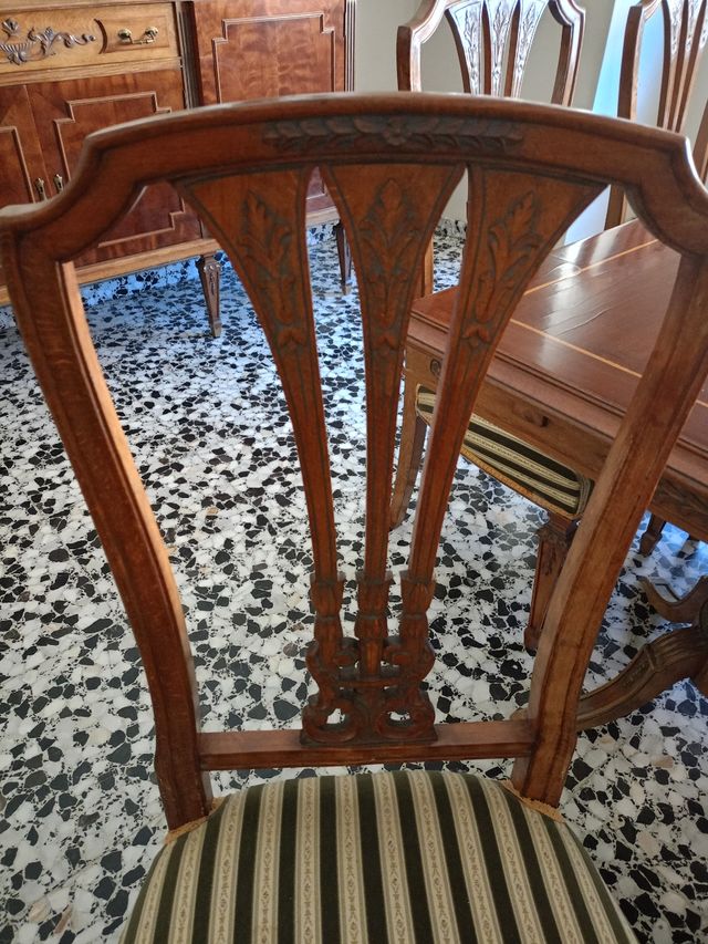 Juego de 6 sillas comedor madera