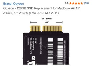 SSD Samsung 128Gb macbook air 2010/2011 apple