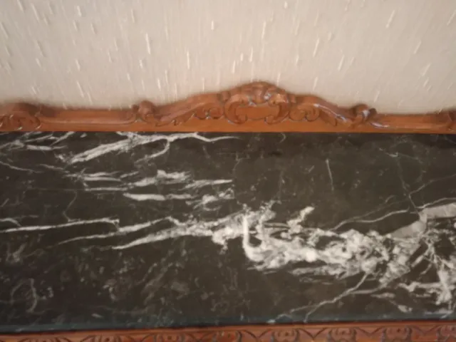 Mesa recibidor mármol-madera tallada a mano .