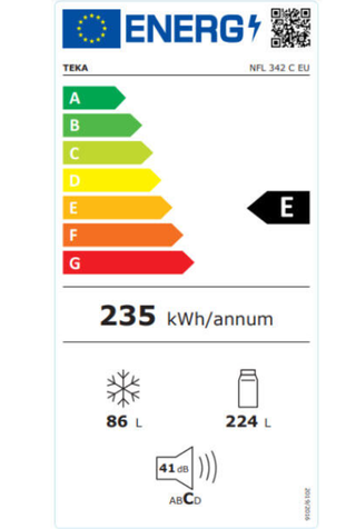 Nevera Teka NFL 342 C - Gris