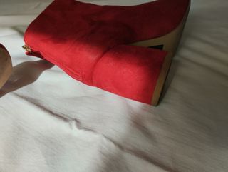 Botines rojos tacón bloque