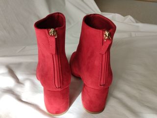 Botines rojos tacón bloque