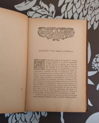 Libro antiguo obras completas de QUEVEDO