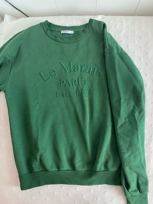 Sudadera verde Le Marais Paris