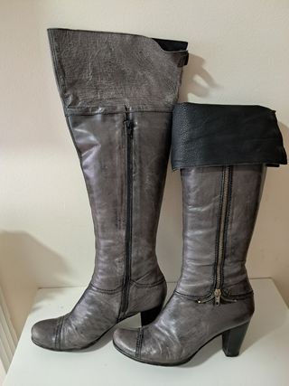 Botas altas grises mujer