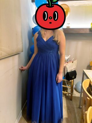 Vestido azul marino largo eventos especiales