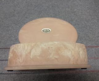 Scatola portaoggetti vintage beige, salmone 