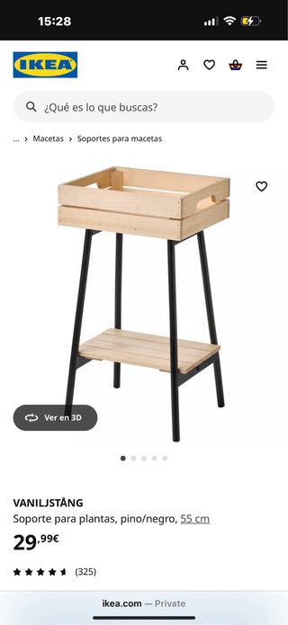 Estante mesa madera pequeño VANILJSTANG ikea