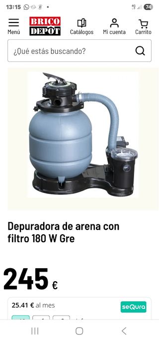 Filtro piscina Gre 4m³/h