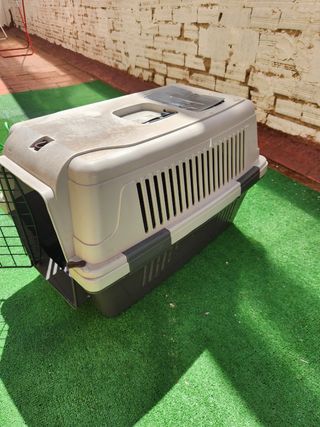 Transportín mascotas beige-gris
