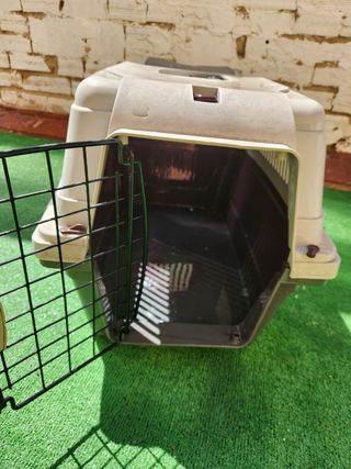 Transportín mascotas beige-gris