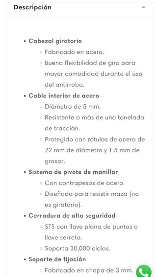 Candado manillar Piaggio Beverly 350