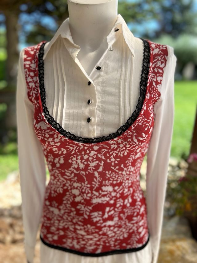 Blusa Maglia Rossa e Bianca Tg L