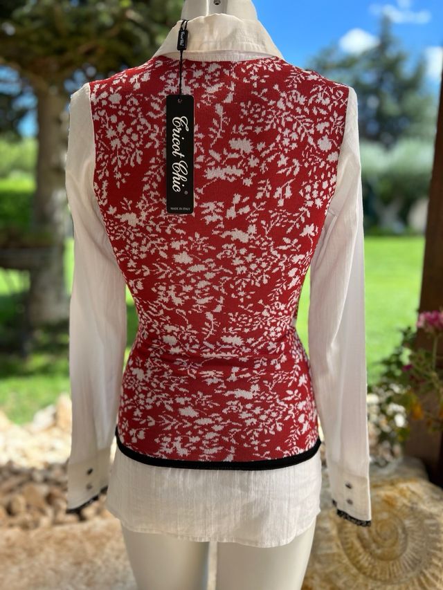 Blusa Maglia Rossa e Bianca Tg L