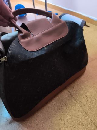 Bolso viaje marrón-negro marca YKK