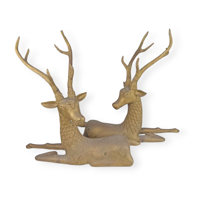 Pareja de ciervos de latón