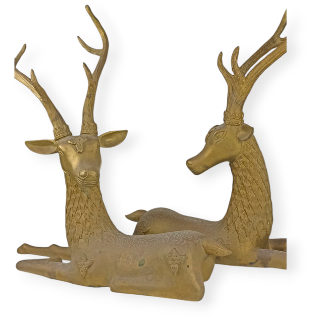 Pareja de ciervos de latón