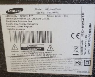 TV Samsung 32" UE32H4000