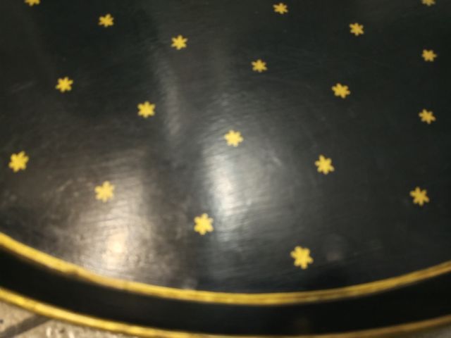 Tavolino vintage metallo nero-oro Fecarotta