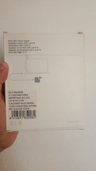 Adaptador para laptop Apple USB-C 87W nuevo 
