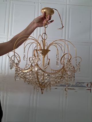 Lámpara techo vintage dorada