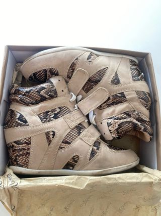 Sneakers cuña Harlem beige-marrón