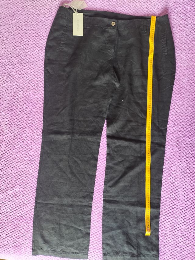 Pantaloni lino nero 7XL