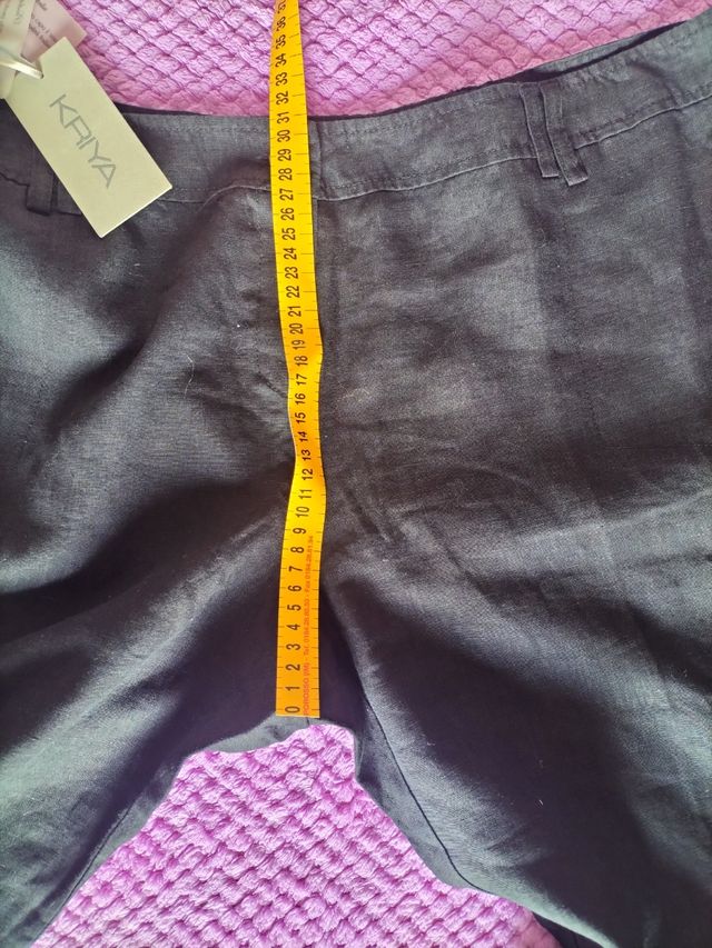 Pantaloni lino nero 7XL