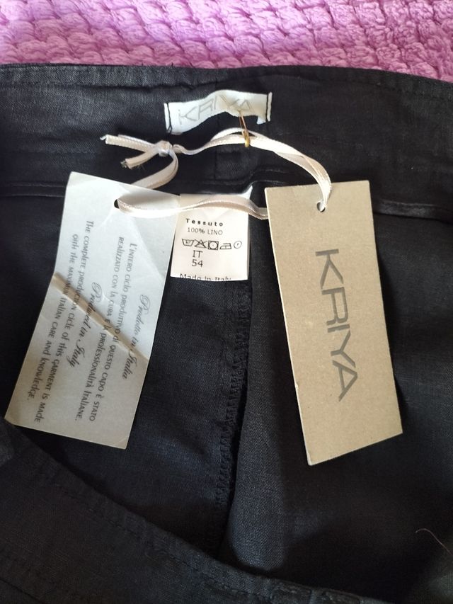 Pantaloni lino nero 7XL