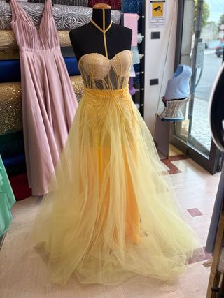 Abito cerimonia giallo lungo