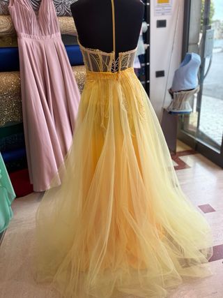 Abito cerimonia giallo lungo