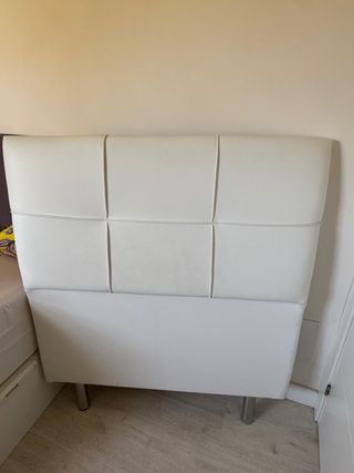 Cabecero cama blanco piel sintética