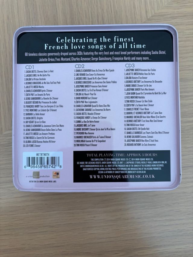 3CDs Chansons D'Amour: Música francesa