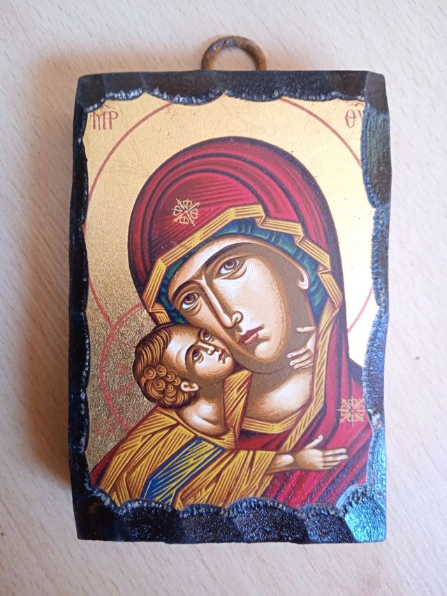 Icono religioso ortodoxo bizantino Virgen