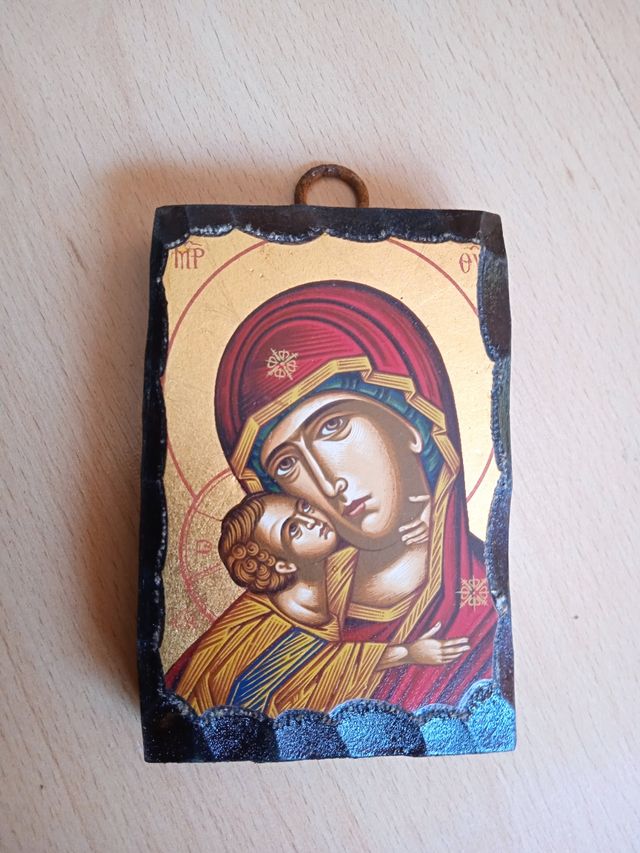 Icono religioso ortodoxo bizantino Virgen