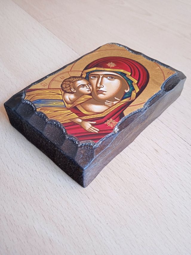 Icono religioso ortodoxo bizantino Virgen