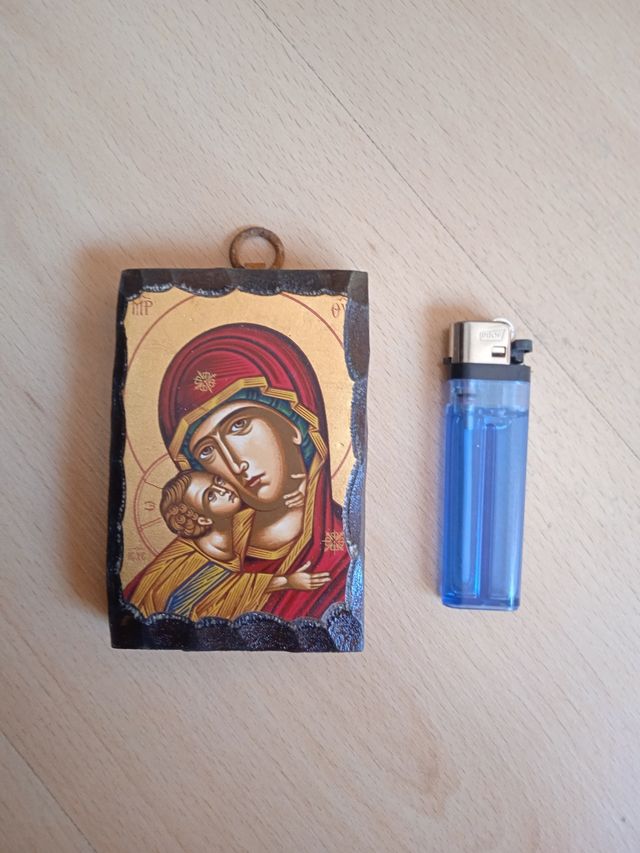 Icono religioso ortodoxo bizantino Virgen