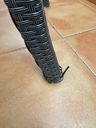 Conjunto 4 sillas ratán jardín - Negro/Gris