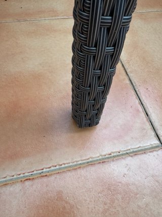 Conjunto 4 sillas ratán jardín - Negro/Gris