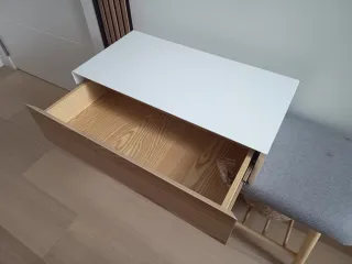 Estante blanco y madera - recibidor