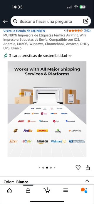 Impresora MUNBYN etiquetas térmicas