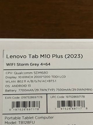 Lenovo Tab M10 Plus (64GB) - 3ª Gen NO CAMBIO