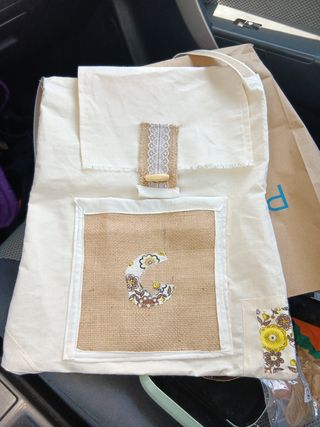 Bolso bandolera arpillera