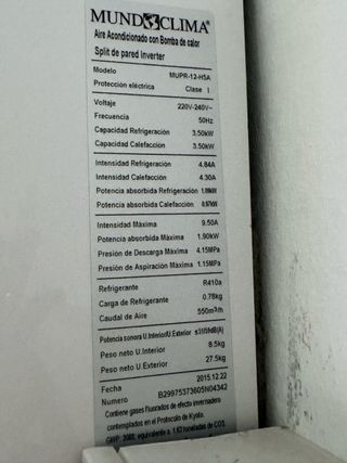 Aire Acondicionado Mundo Clima Inverter