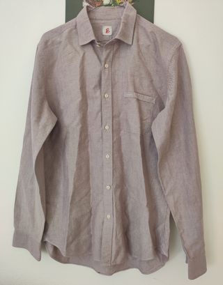 Camicia Uomo Cotone Beige